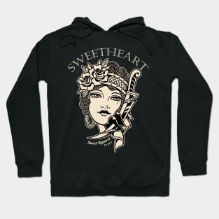 Girl Dagger Traditional Tattoo Hoodie